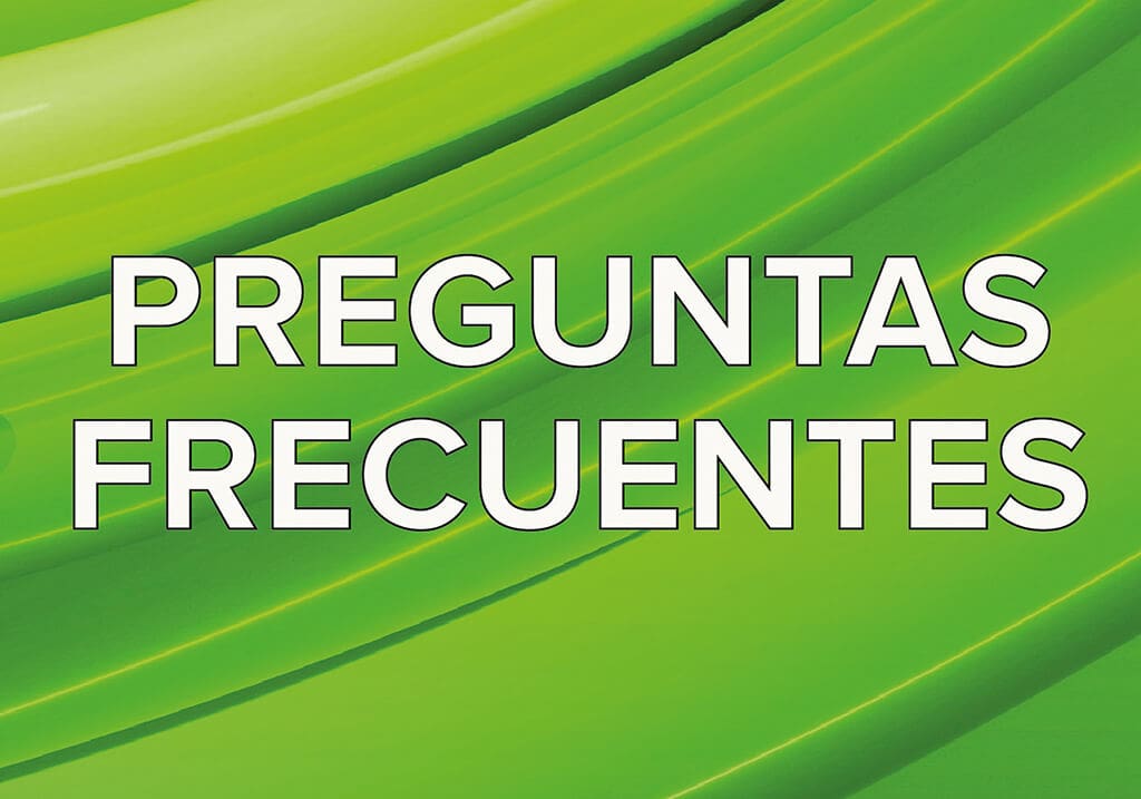 Un fondo verde con las palabras preguntas frecuentes, proporcionando información.